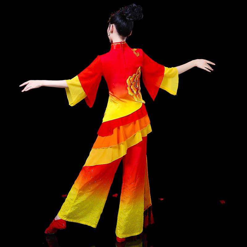 Yangge service 2021 new adult fan W dance clothing ethnic square dance set classical dance performance service