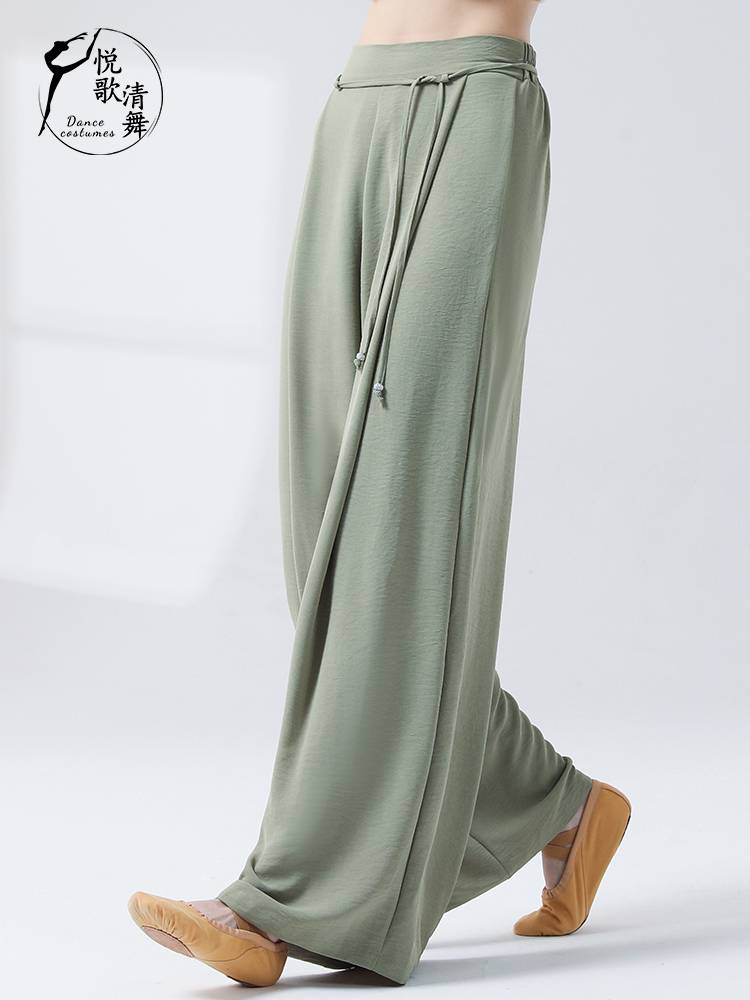 Modern dance pants dance clothes performers, elegant Chinese dance exercise, summer base training classical dance wide -leg pants