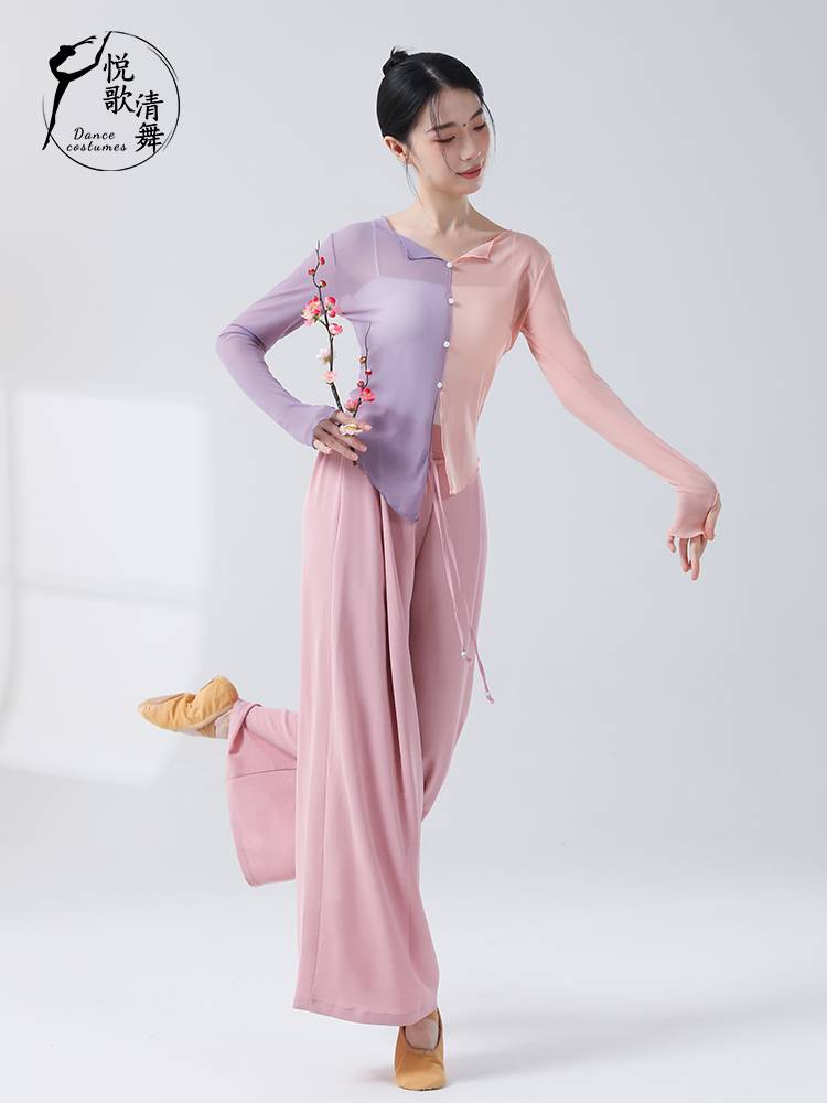 Modern dance pants dance clothes performers, elegant Chinese dance exercise, summer base training classical dance wide -leg pants