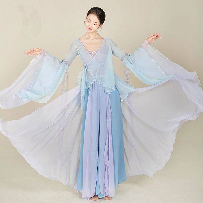 New classical dance dance clothing female elegant super immortal pink gauze, practice clothes, rhyme Chinese style performance clothing suite