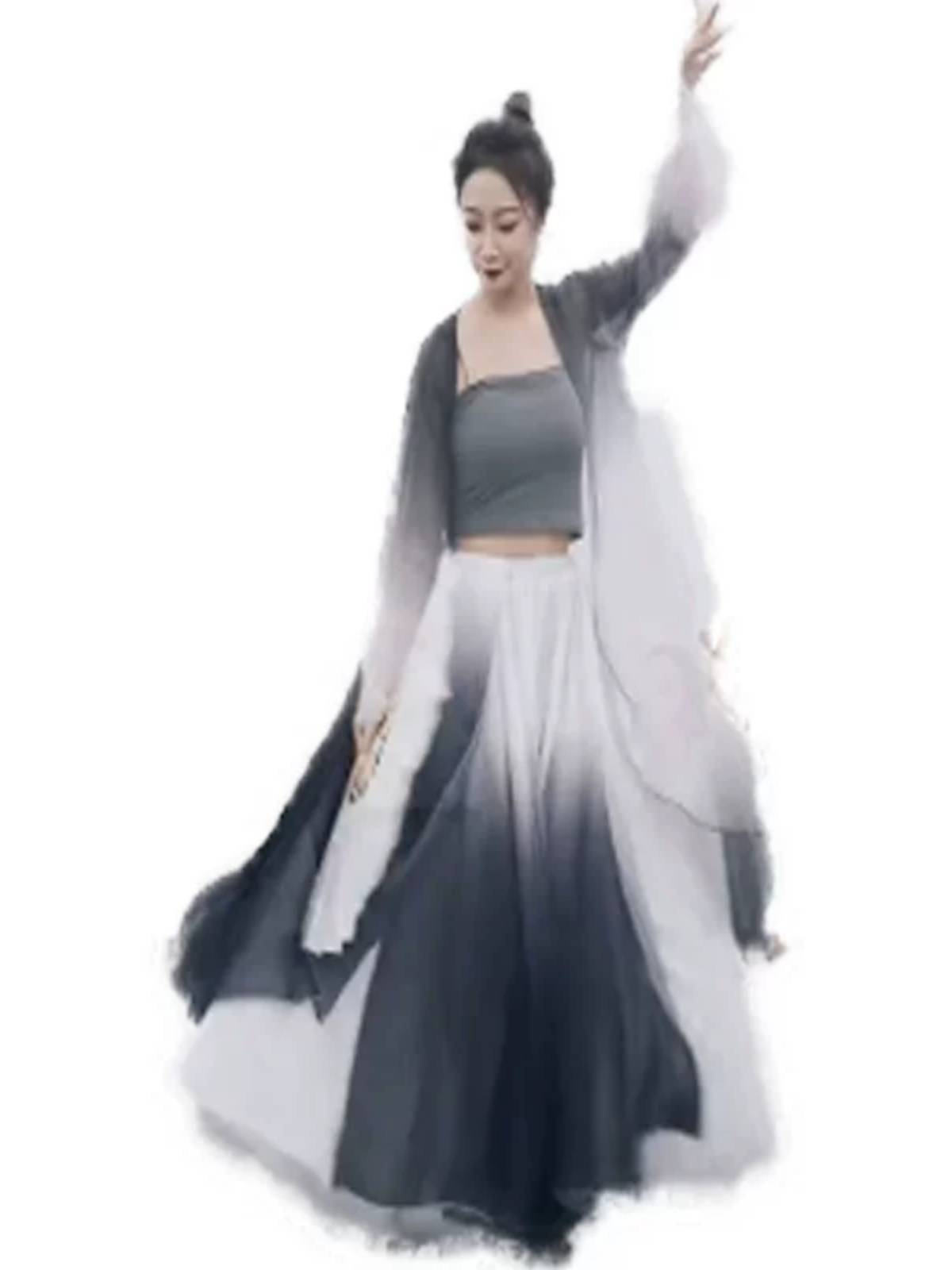 Book Jane Dance Ink Ink Classical Dance Clothing Art Examination Practice Gongsong Body Cloak Grass Grass Gatey Dress Performance