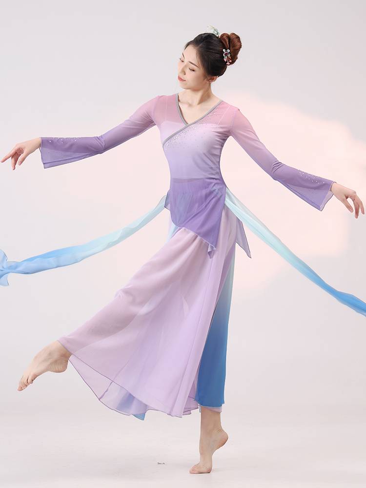 Xuan Palace Classical Dance Clothing Body Rhymes Fairy Fairy Ferry Chinese Wind Hot Drilling Art Examination Performance Dress