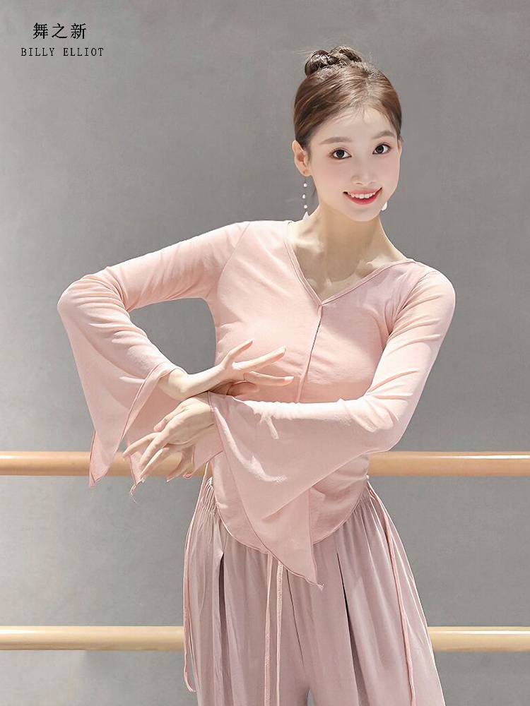 Classical dance gauze Chinese dance clothing body rhyme dressing dance top female new summer dance practice uniform