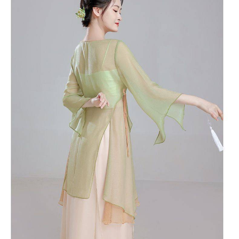 Renting classical dance yarn clothing training service wide -leg pants Fairy elegant female Chinese dance service art test performance 2024 rent
