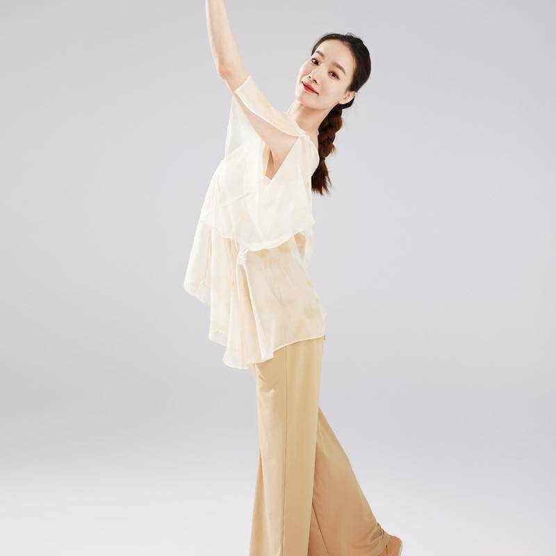 Classical dance fairy gauze jacket light elegant flying flying sleeve suit Performing the dangling sense of modern dance body rhyme training top