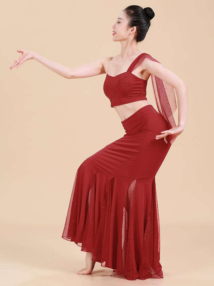 Fuyu Classical Dai Dance Clothing Set Female Slim Bags Hip Fish Tail Skirt Candidates Candidates Performance Clothing Performance Services