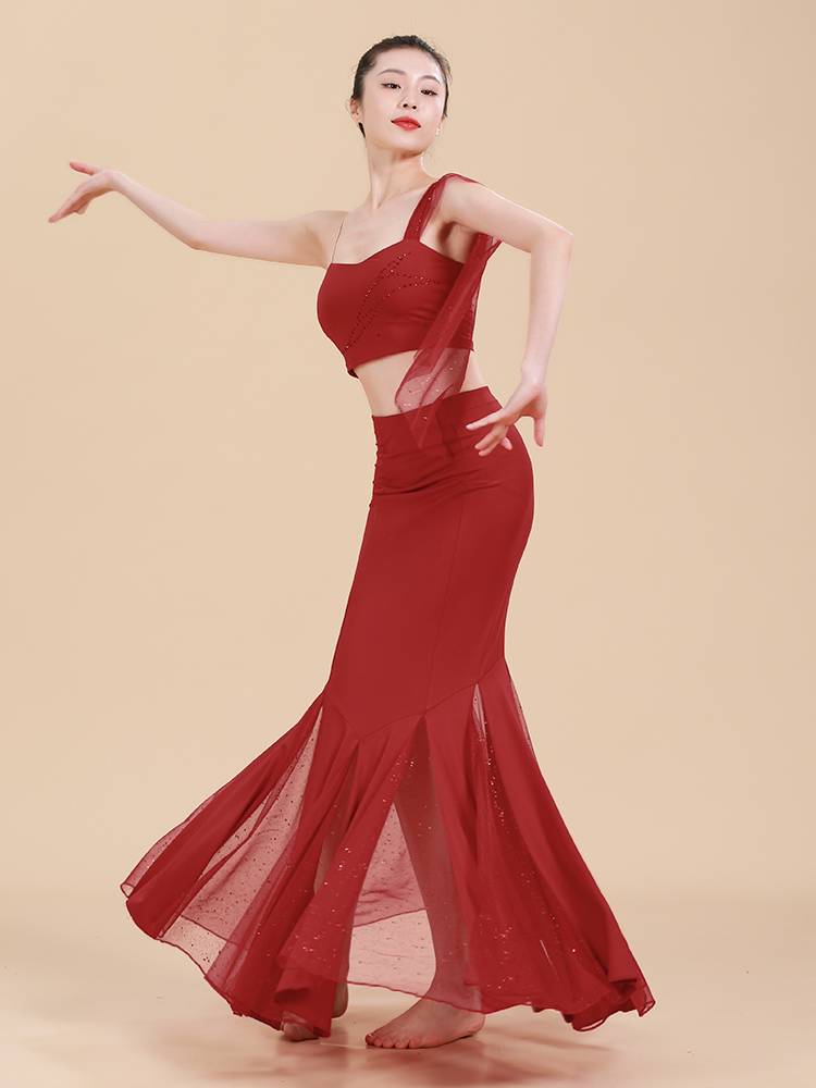 Fuyu Classical Dai Dance Clothing Set Female Slim Bags Hip Fish Tail Skirt Candidates Candidates Performance Clothing Performance Services