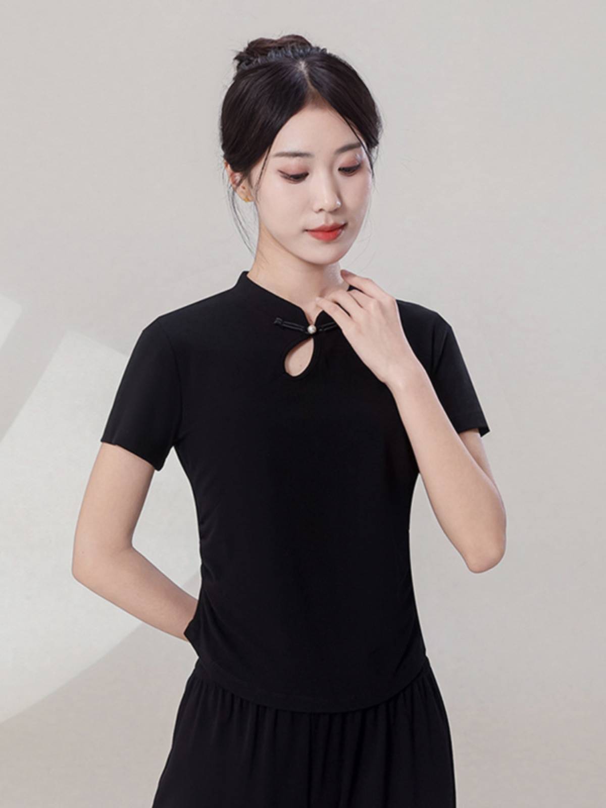 New Chinese dance practice suit Set female country style leading modern dance Chinese dance classical Latin dance teacher top