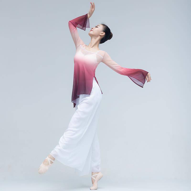 New classical dance body rhyme gap, gauze, clothing, dance and clothing female elegant and ancient style practice service performances to perform national dance