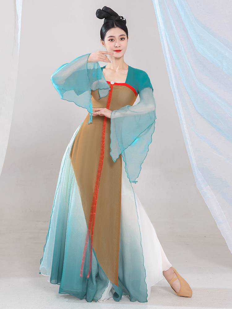 Classical dance dance clothing female Han Tang Qi bust ribbon, elegant gauze Chinese dance performance clothing