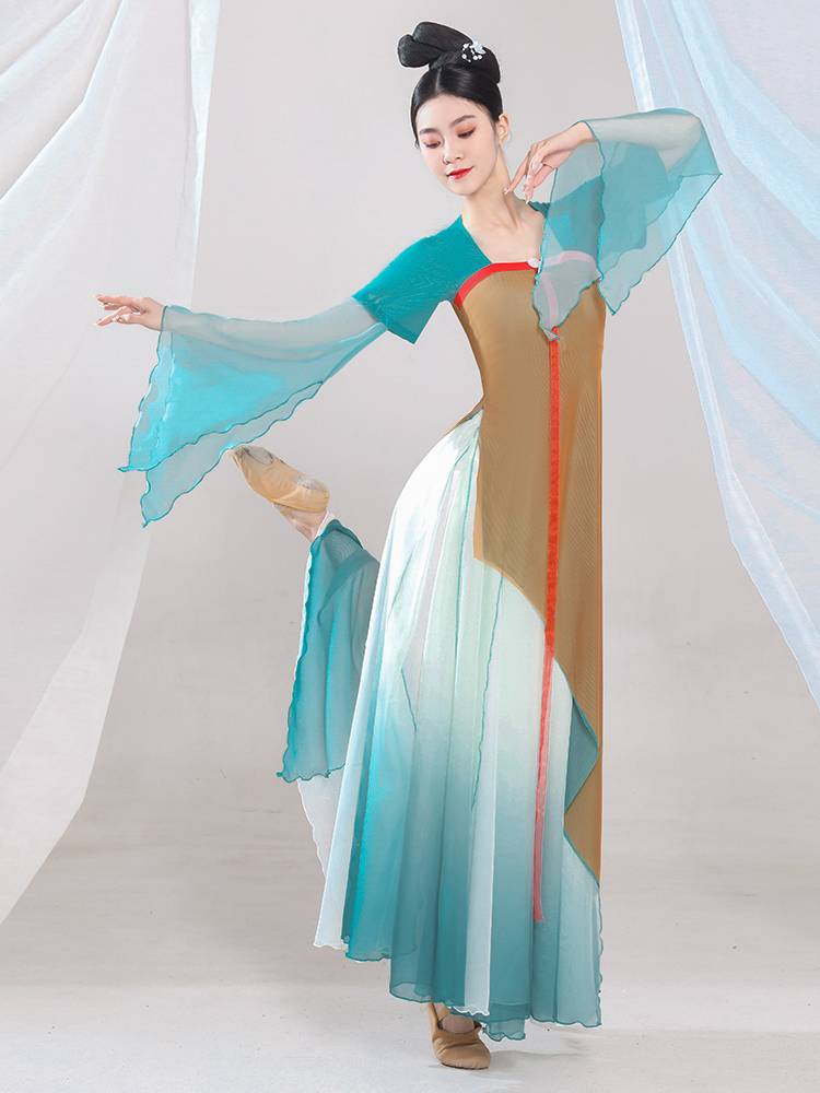 Classical dance dance clothing female Han Tang Qi bust ribbon, elegant gauze Chinese dance performance clothing