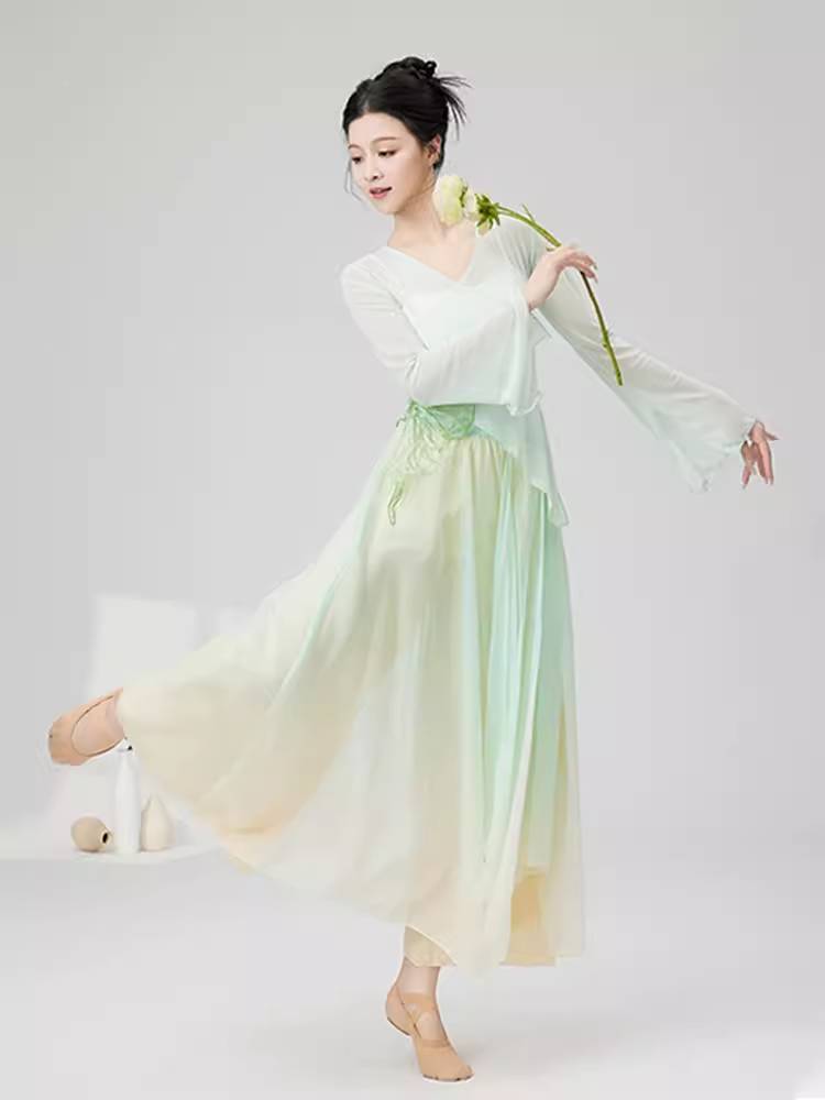 Classical dance clothes body rhyme gauze practice service butterfly dance clothing fairy fluttering performance clothing set new female