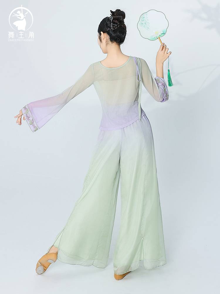 Summer dance protagonist Classical dance clothing female elegant gradient gauze performance service Chinese style dance practice service