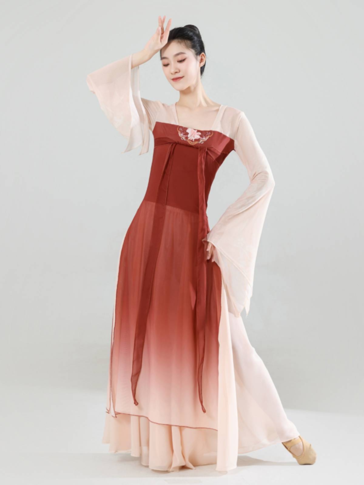 Classical dance dance clothing girl Qi breasts ribbon long body rhyme gauze Chinese dance performance costume ancient style Han Tang dance