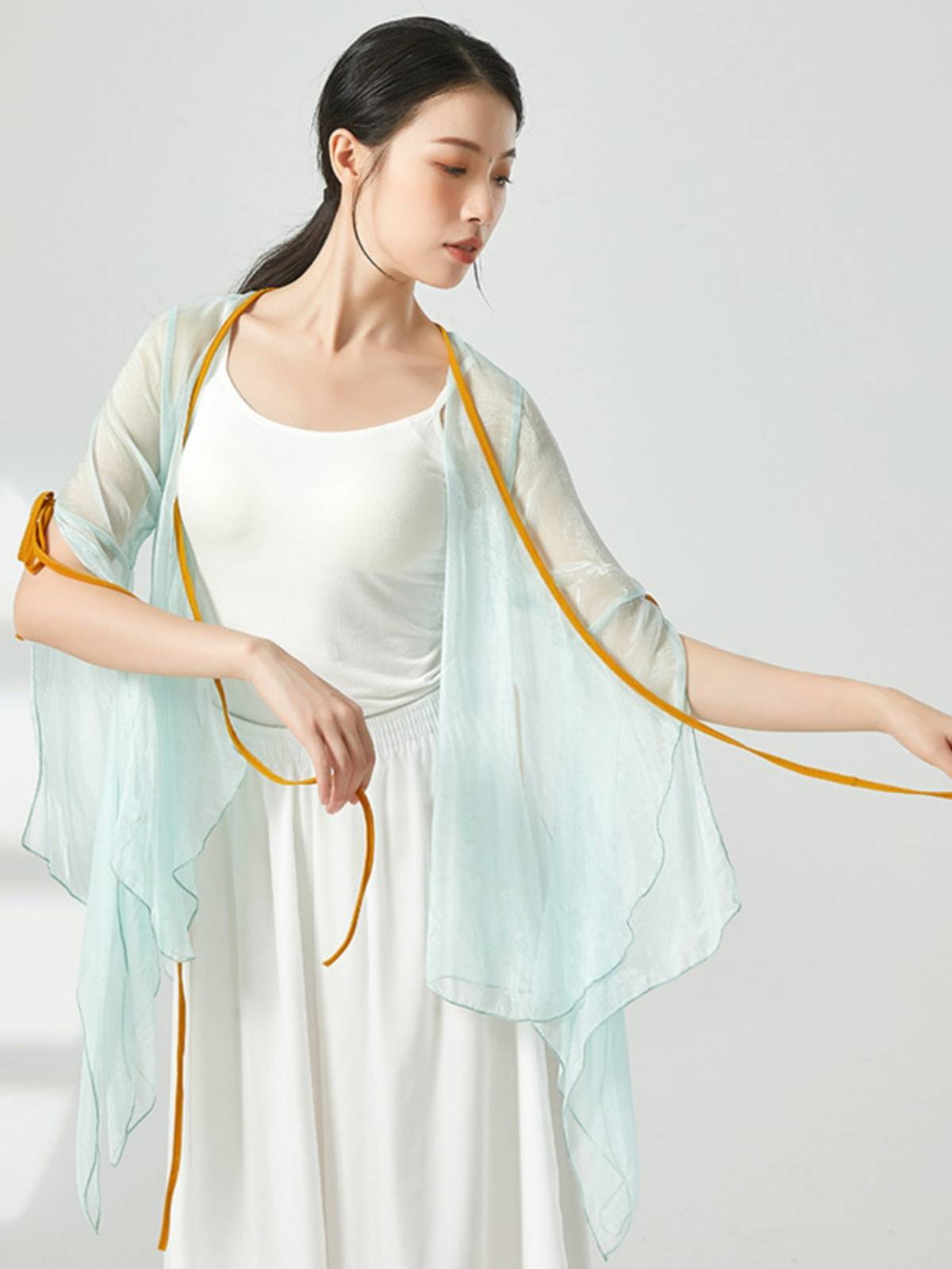 Classical dance clothing body rhyme gauze, elegant fairy top, practice service, Chinese national dance teacher performance service
