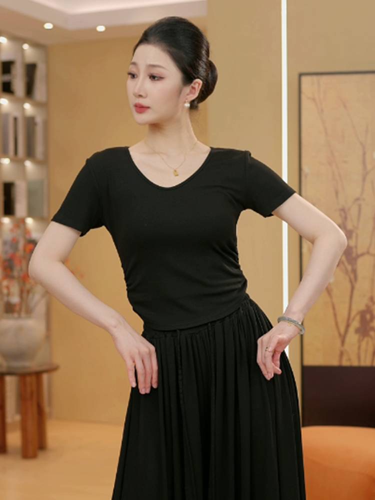 Modern dance service female summer short -sleeved top adult practitioners can wear dancing explosion Chinese classical new models