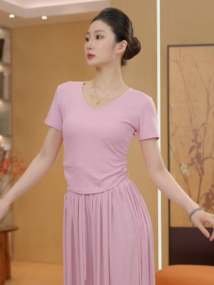 Modern dance service female summer short -sleeved top adult practitioners can wear dancing explosion Chinese classical new models