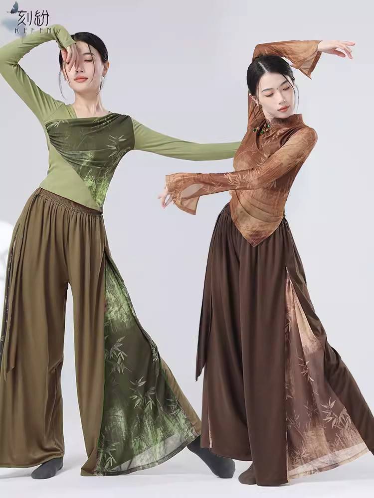 Classical dance service female elegant ink dance practice pants professional art test form training performance performance loose wide -leg pants