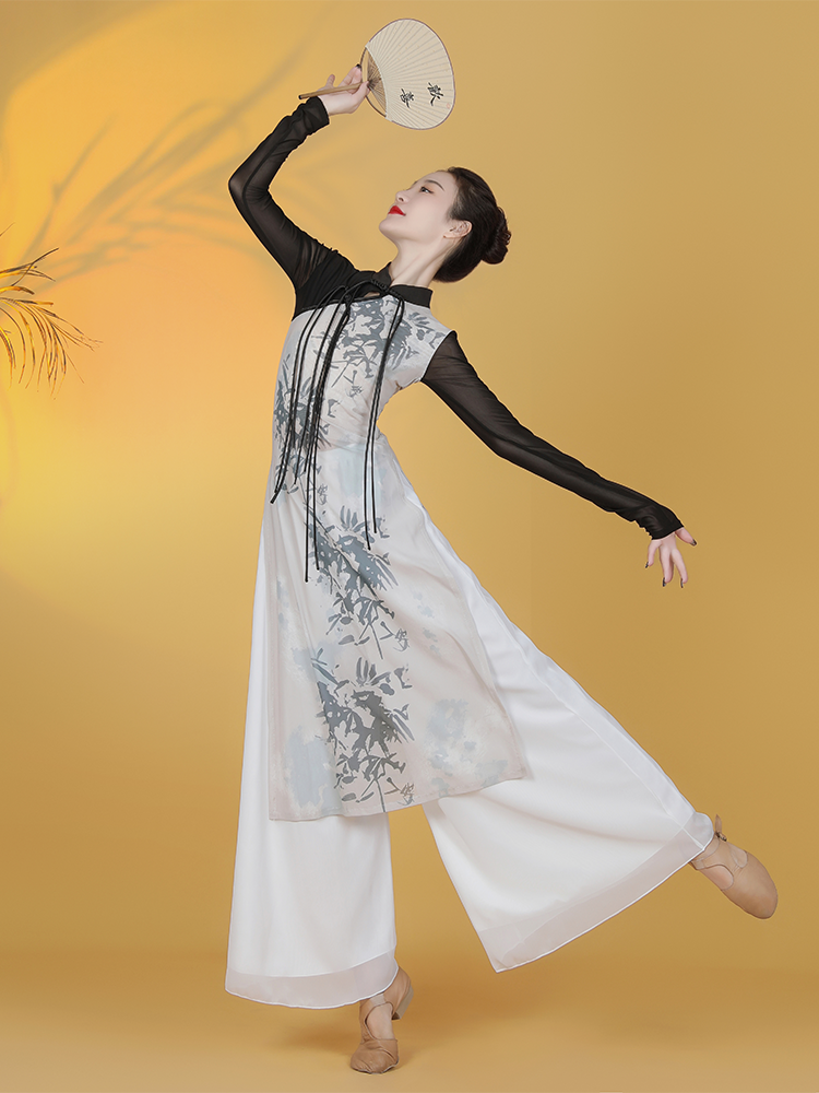 The new classical dance improved cheongsam Chinese dance service female practice service adult dance performance service performance service wide -leg pants