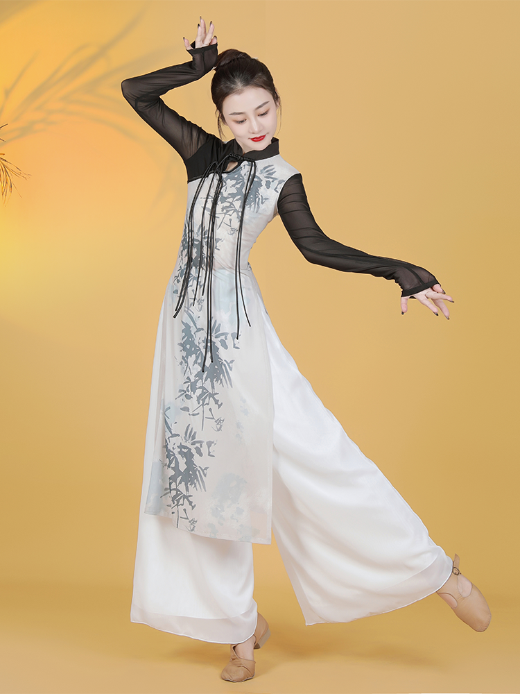 The new classical dance improved cheongsam Chinese dance service female practice service adult dance performance service performance service wide -leg pants