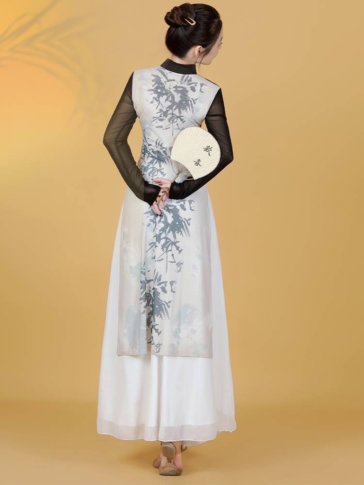 The new classical dance improved cheongsam Chinese dance service female practice service adult dance performance service performance service wide -leg pants