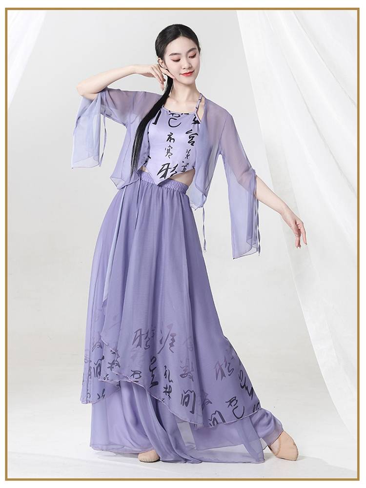 Classical dance clothing female elegant gauze wide -legged panting skirt new Chinese Chinese dance exercise performance performance