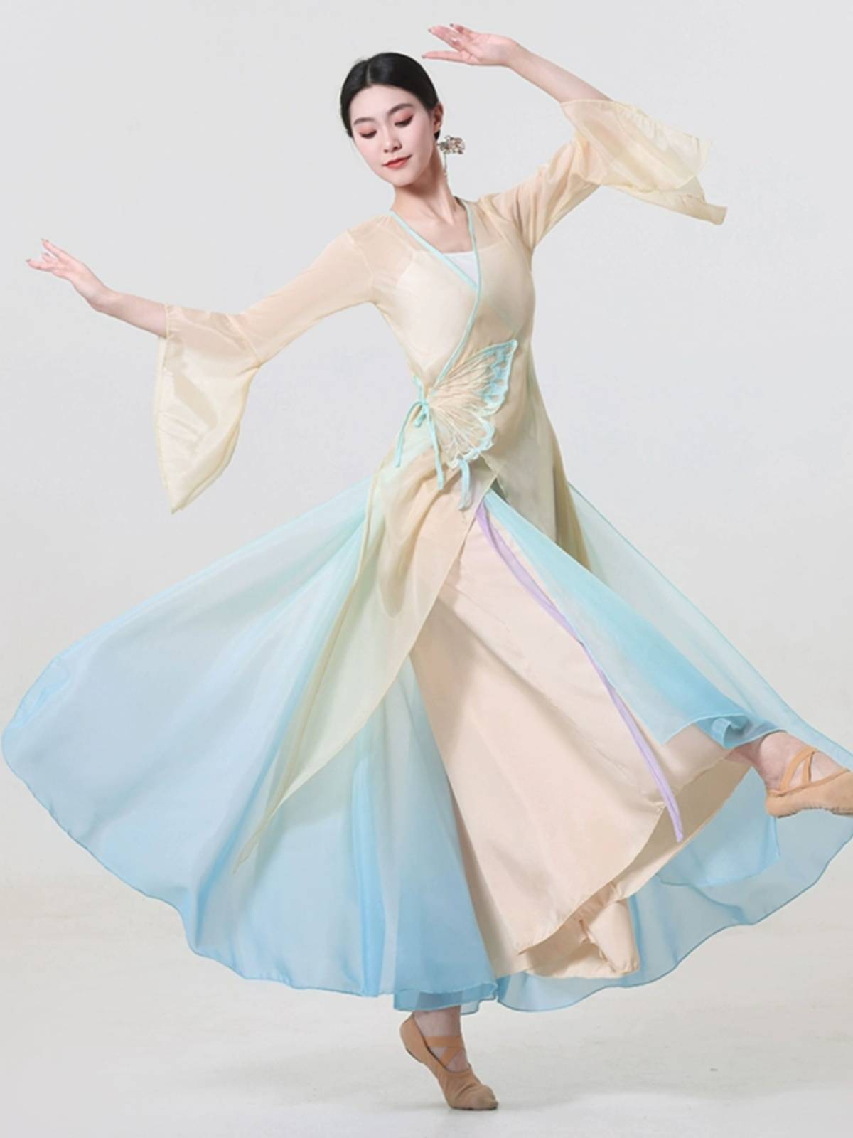 Classical Dance Ya Yue Shi Rhyme Performance Grand Curvit Training Female Permanent Butterfly Gradient Practice Gonggiefu Chinese Dance Services