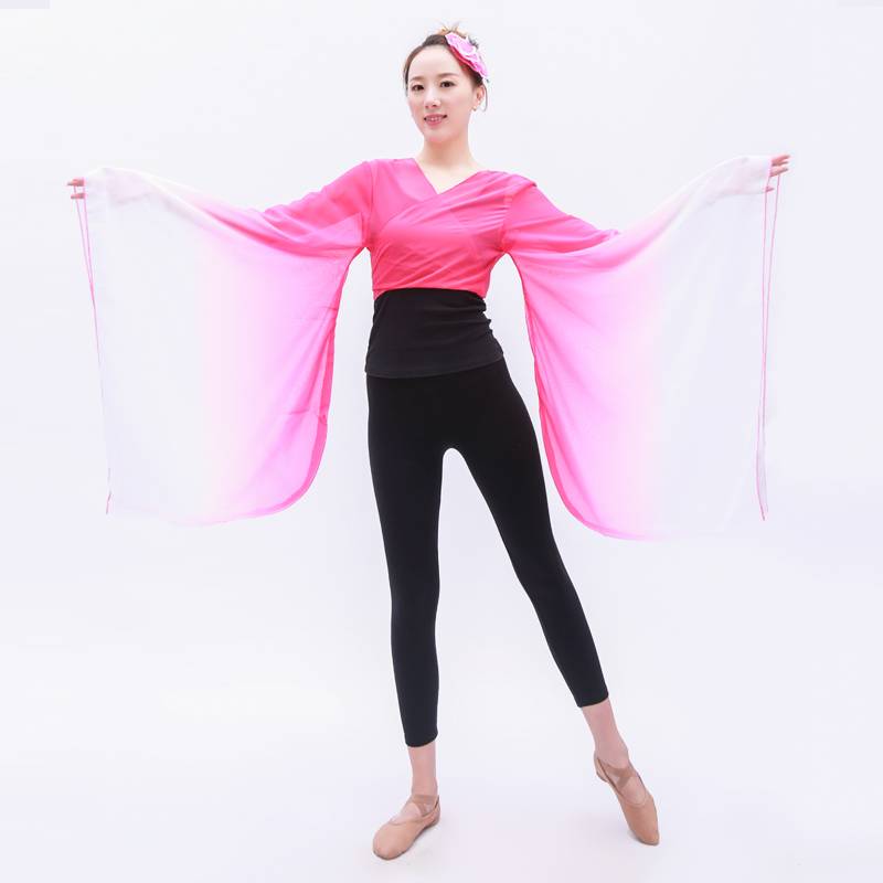Han and Tang dance practice clothes gauze, wide -sleeved top, female Hanfu big sleeve shirt classical dance shock Hong dance performance service