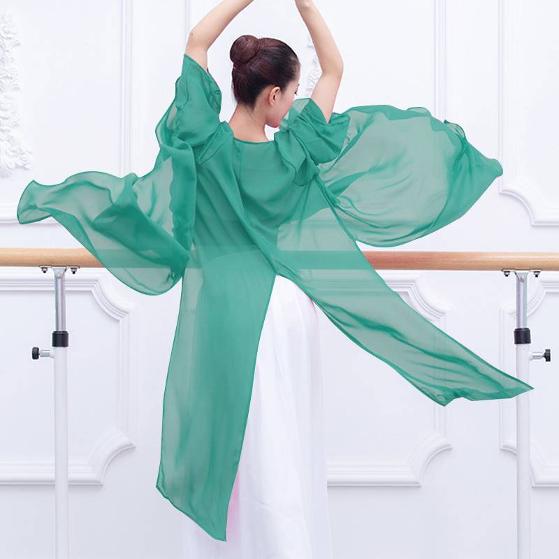 The new classical dance service female elegant Chinese style modern dance watch show cardigan practicing dance dance clothes elastic gauze jacket