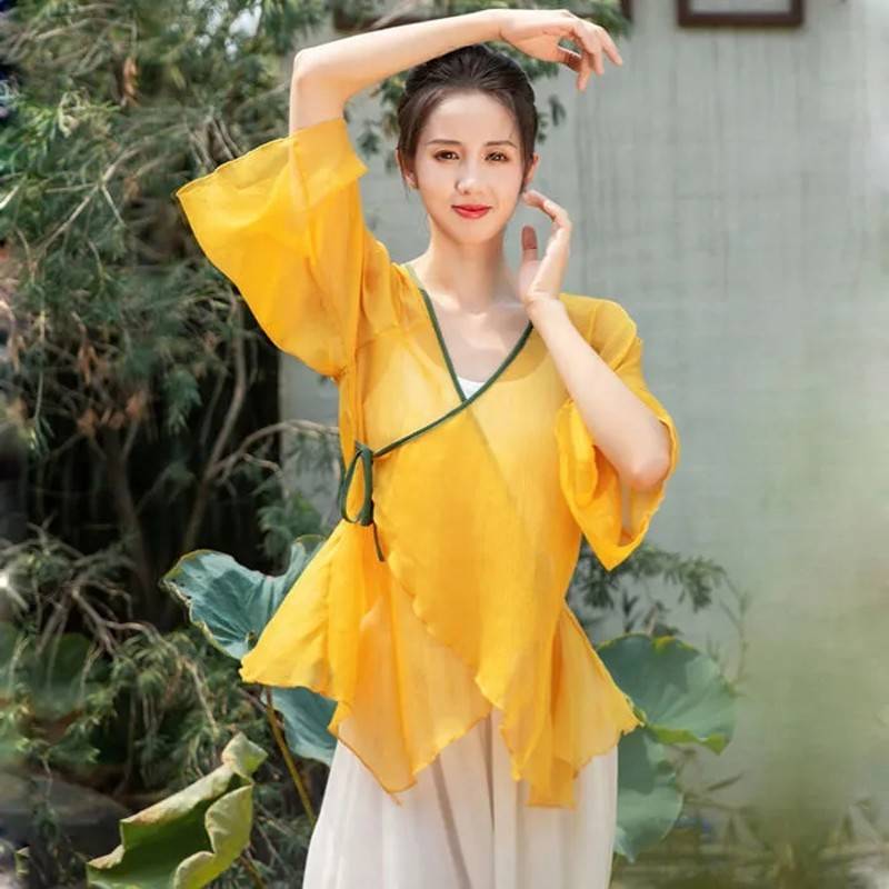Classical Dance Performance Services Female Permaneous Physical Exercise Services Ancient Wind Charm Charm Swear Chinese National Dance Clothing Set