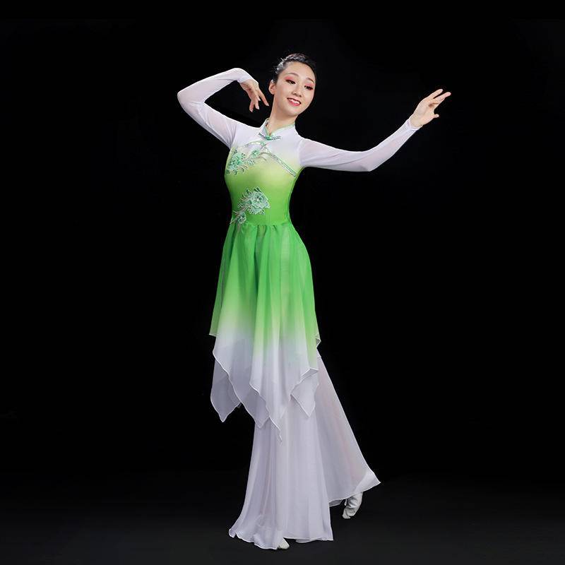 Classical Dance Performance Service Female New Worching Dance Clothing Chinese Wind Set Fan Dance Yangge Server