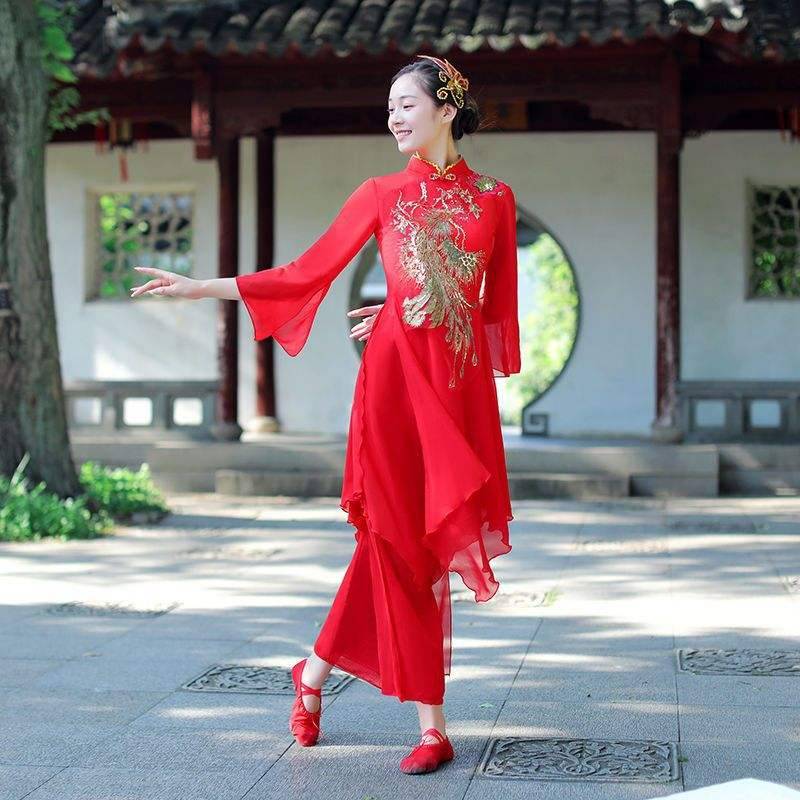 Unmun Classical Dance Performance Services Female Yangge Server New Flowing Style National Dance Dance Dance Clothing