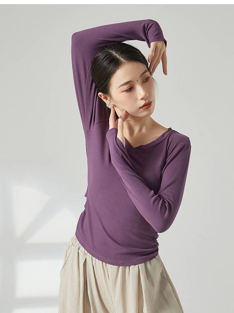 Dance service female short -sleeved V -neck basic model classical dance modern dance Chinese dance exercise art service artistic base training service