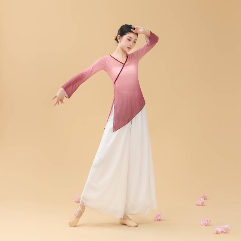Classical dance practice service horn sleeve gradient test performance service women's national dance test performance performance female gauze clothes