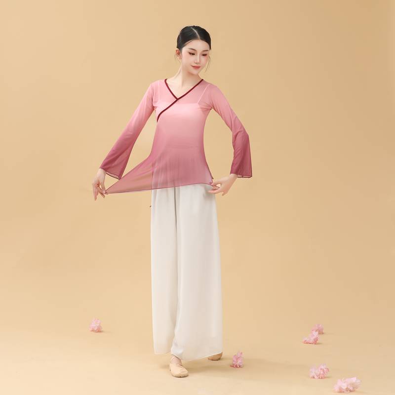 Classical dance practice service horn sleeve gradient test performance service women's national dance test performance performance female gauze clothes