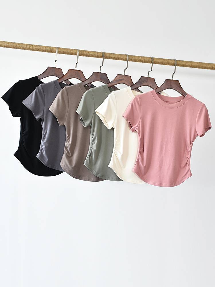 Short dance service female short -sleeved slim dance top modern dance exercises, classical Chinese dance clothing shape clothes