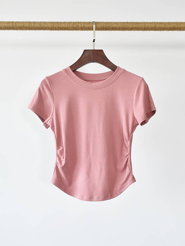 Short dance service female short -sleeved slim dance top modern dance exercises, classical Chinese dance clothing shape clothes