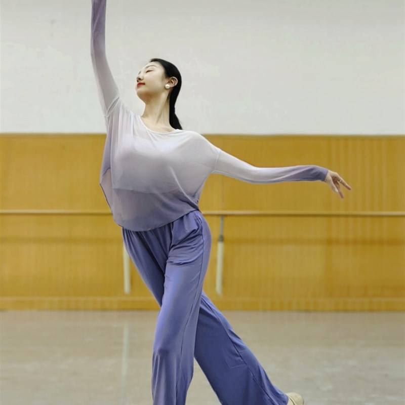 Spot classical dance gauze performance M service mfu female elegant blouse loose body rhyme Chinese dance service professional dance practice