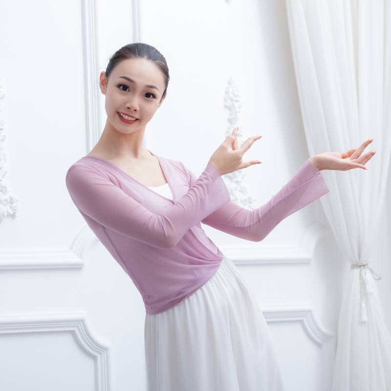 The new modern classical dance nation's body rhyme yoga performance, the female adult long -sleeved lace gauze, elegant