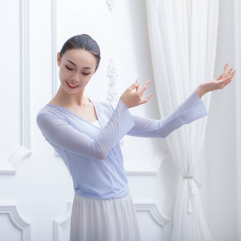 The new modern classical dance nation's body rhyme yoga performance, the female adult long -sleeved lace gauze, elegant