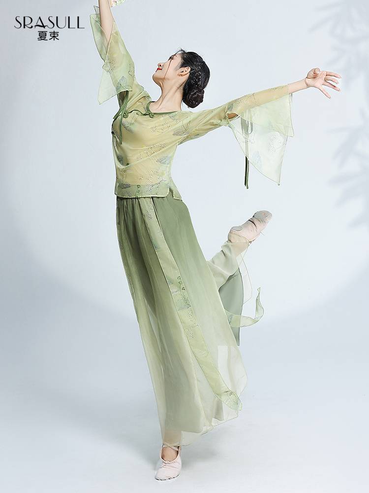 Xia Shuya Classical Dance Female Female Permanent Chinese Dance Performance Server Chiffon Shirt Performance Service Set