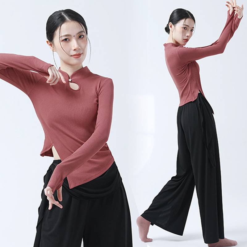 Classical dance long -sleeved practice dedicated dancing female top finger Chinese dance service modern clothing teacher nation