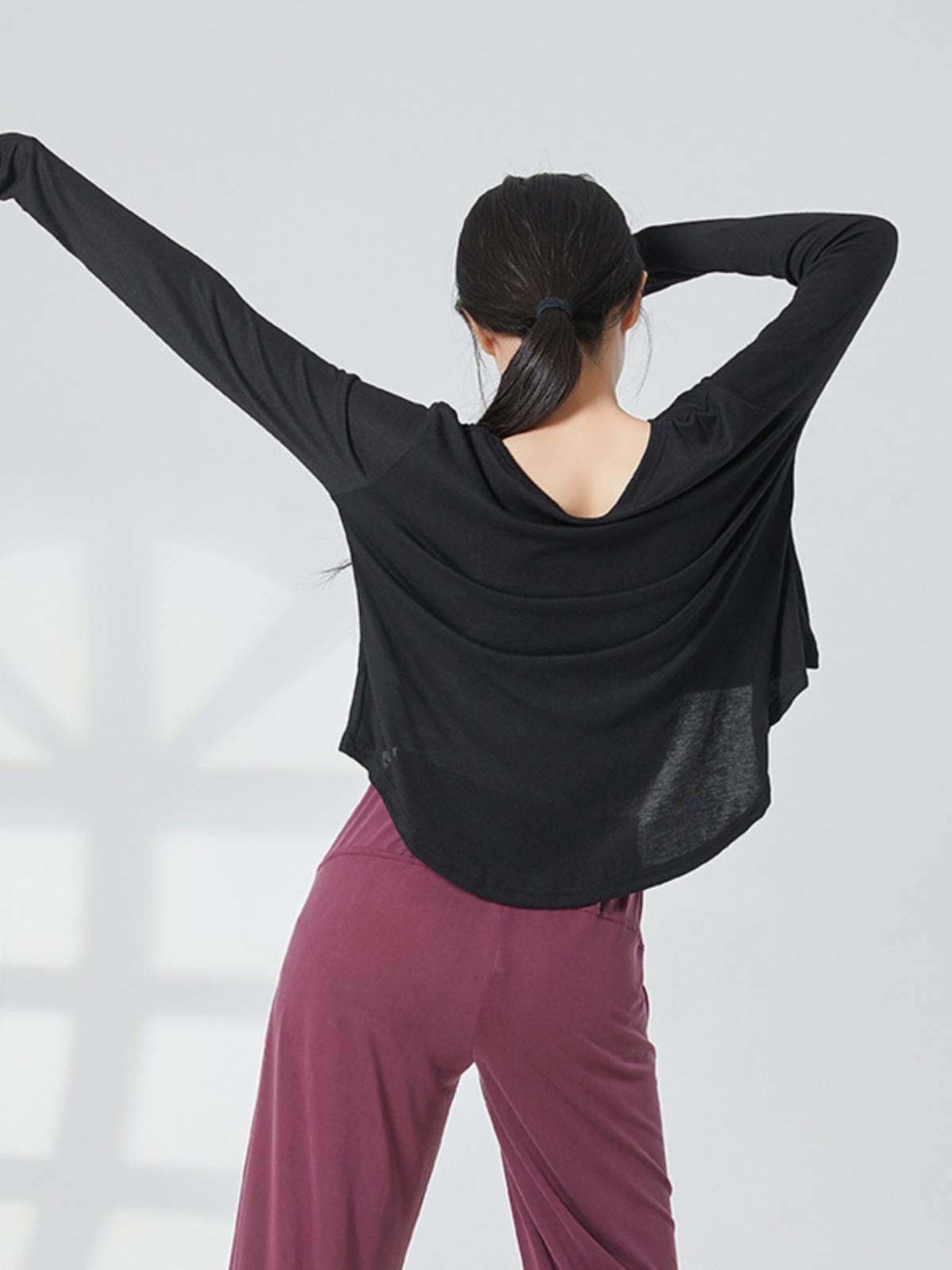 Dance practice service female sports breathable long -sleeved blouse top Chinese shape modern dance classical dance performance clothing