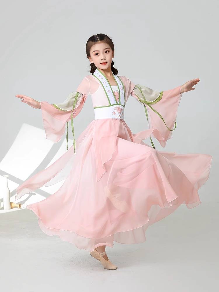 Children's classical dance performance service girl elegant Chinese dance skirt exercise skills test gauze performance clothing Hanfu Hanfu