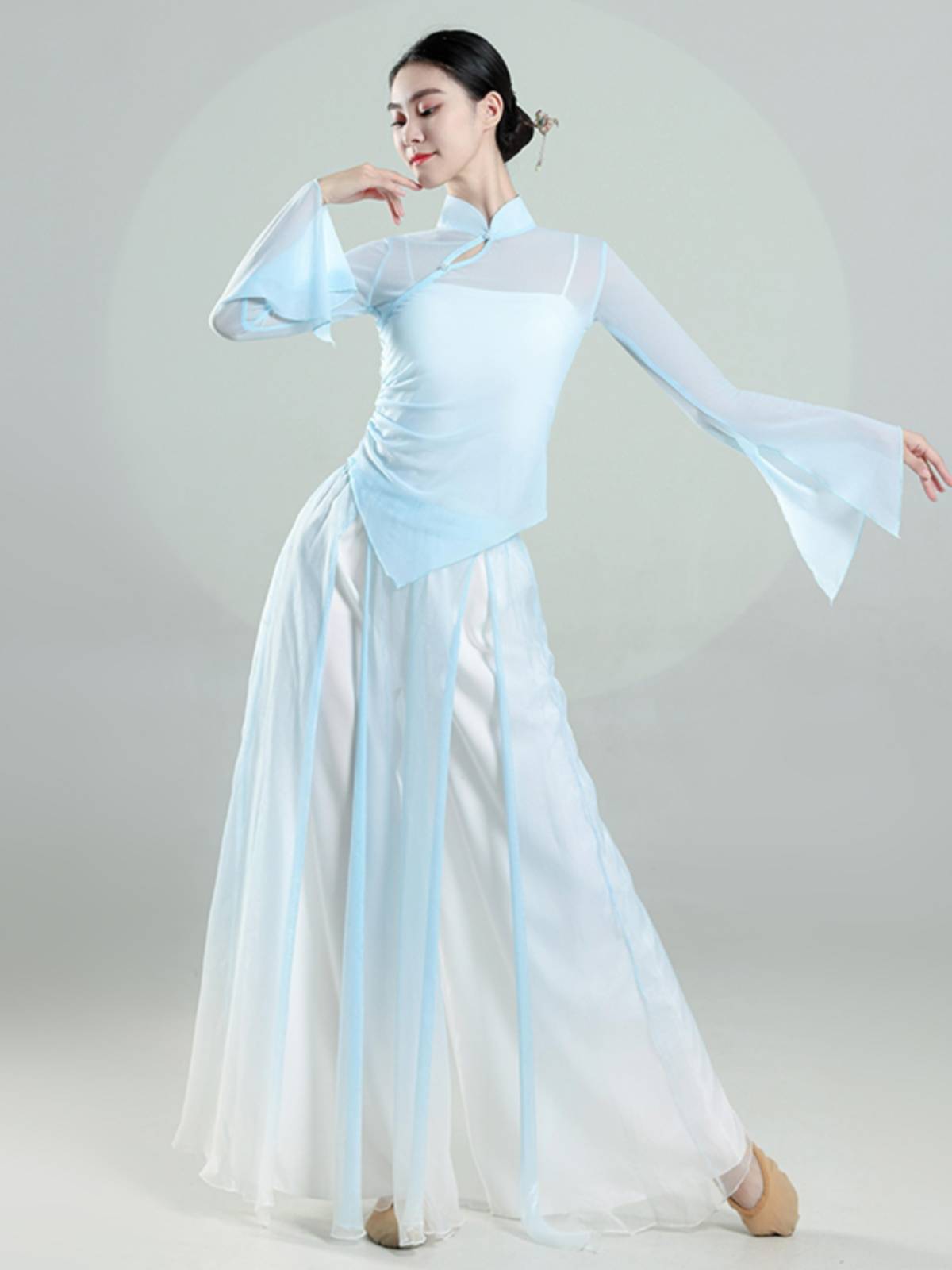 Classical dance clothing elegant elastic net gauze jacket practice dress gauze female Chinese dance national dance performance show suit