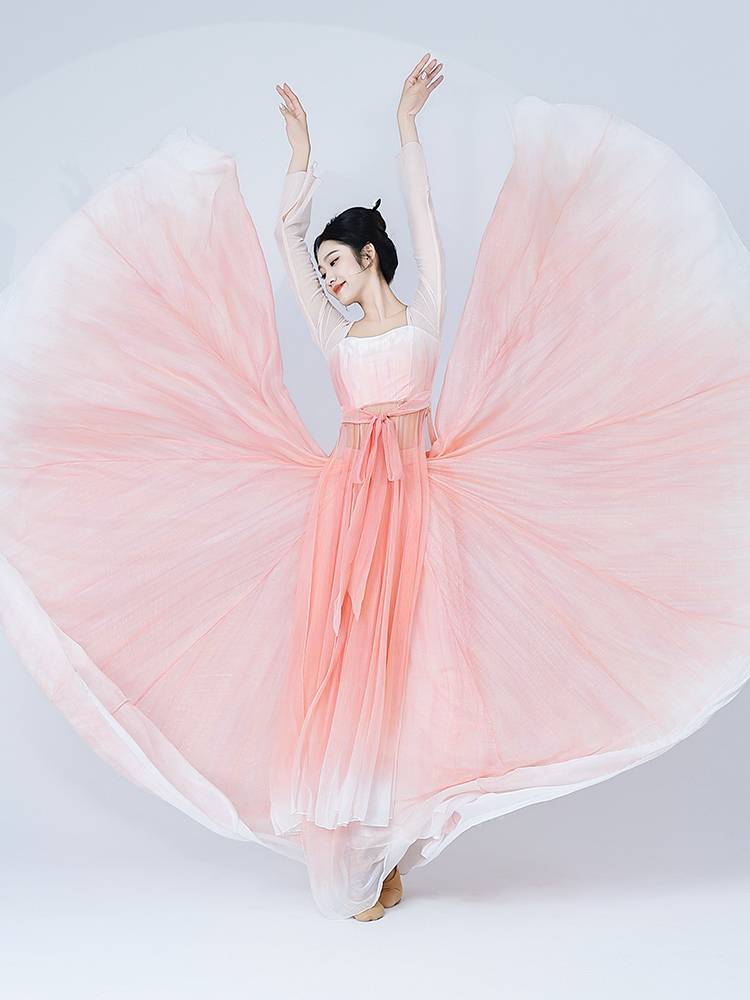 Dance protagonist Classic Dance Han Tang Qi Boilet Dance Dance Dance Dance Dance Dance Dance Dance Dance Dance Series 720 degrees elegant big skirt Performing clothing female gauze clothes