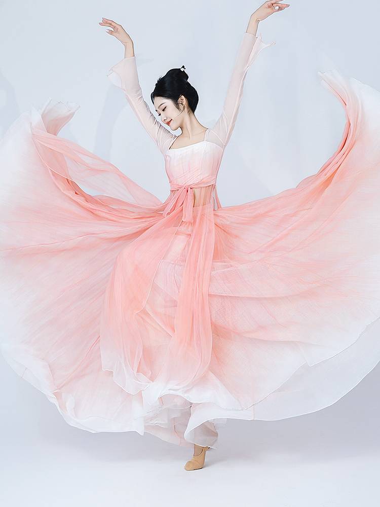 Dance protagonist Classic Dance Han Tang Qi Boilet Dance Dance Dance Dance Dance Dance Dance Dance Dance Dance Series 720 degrees elegant big skirt Performing clothing female gauze clothes