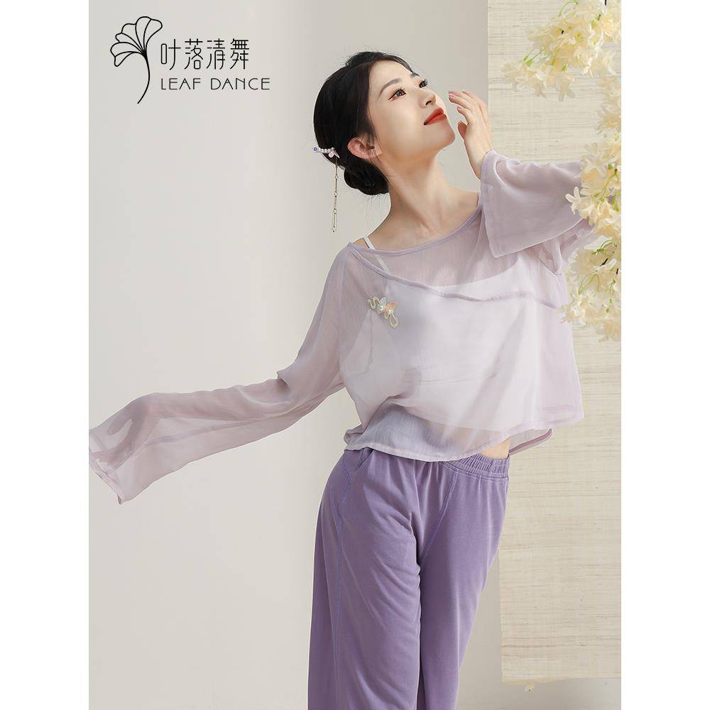 Classical dance hot blossoms, jersey, practice clothes, body rhyme gauze, Chinese dance clothing female gauze clothes