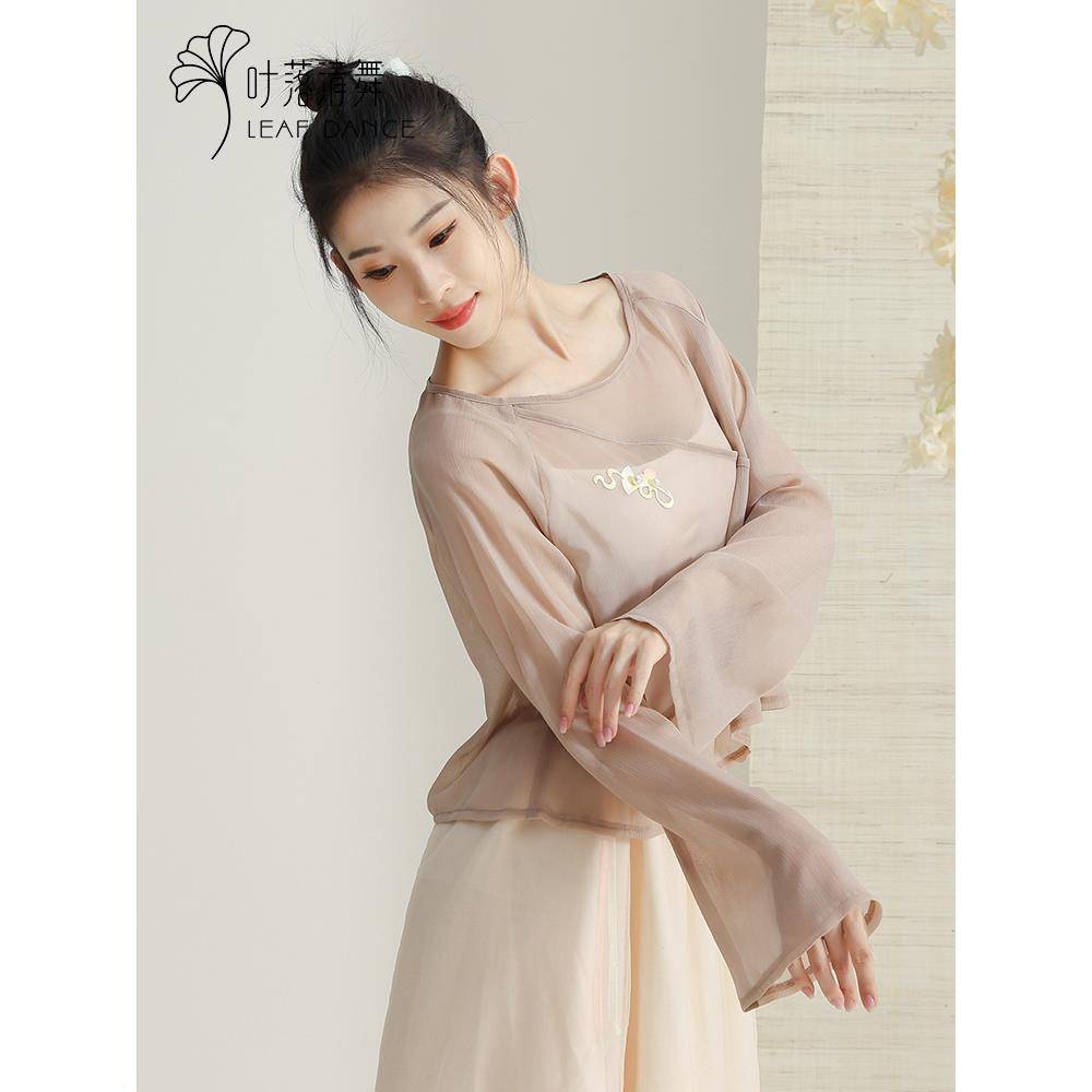 Classical dance hot blossoms, jersey, practice clothes, body rhyme gauze, Chinese dance clothing female gauze clothes