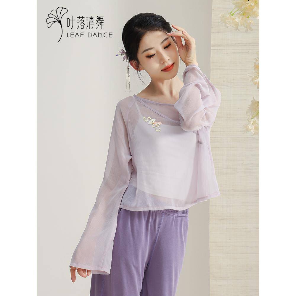 Classical dance hot blossoms, jersey, practice clothes, body rhyme gauze, Chinese dance clothing female gauze clothes